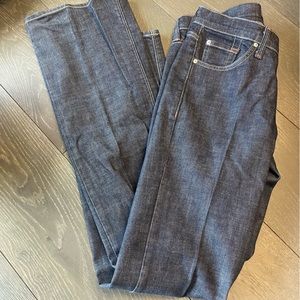 Womens dry aged denim jeans
